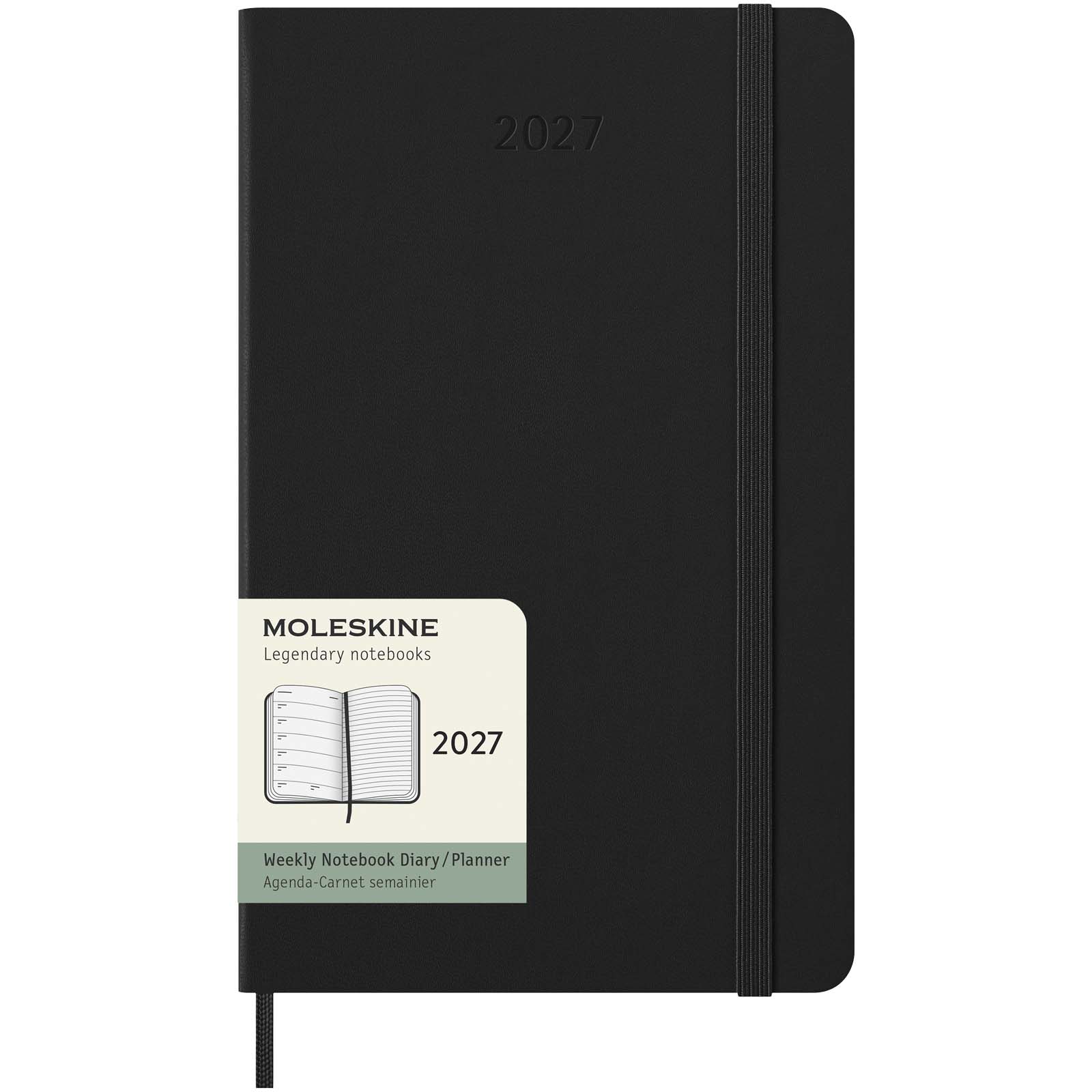 Moleskine inbunden 12-månaders veckoplanerare L