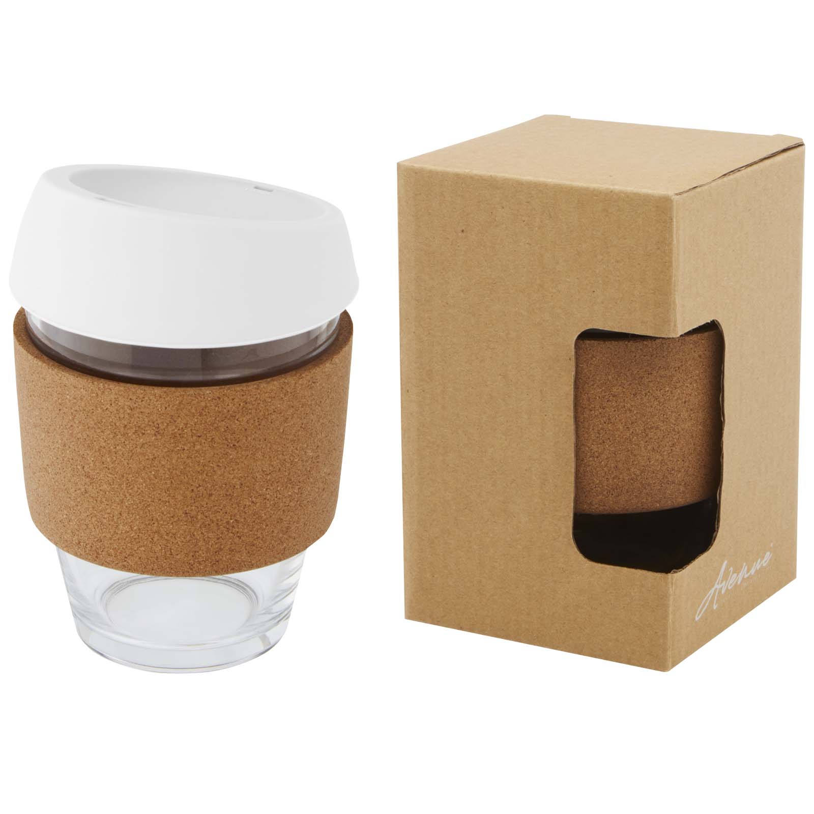Lidan 360 ml termos i borosilikatglas med korkgrepp och silikonlock