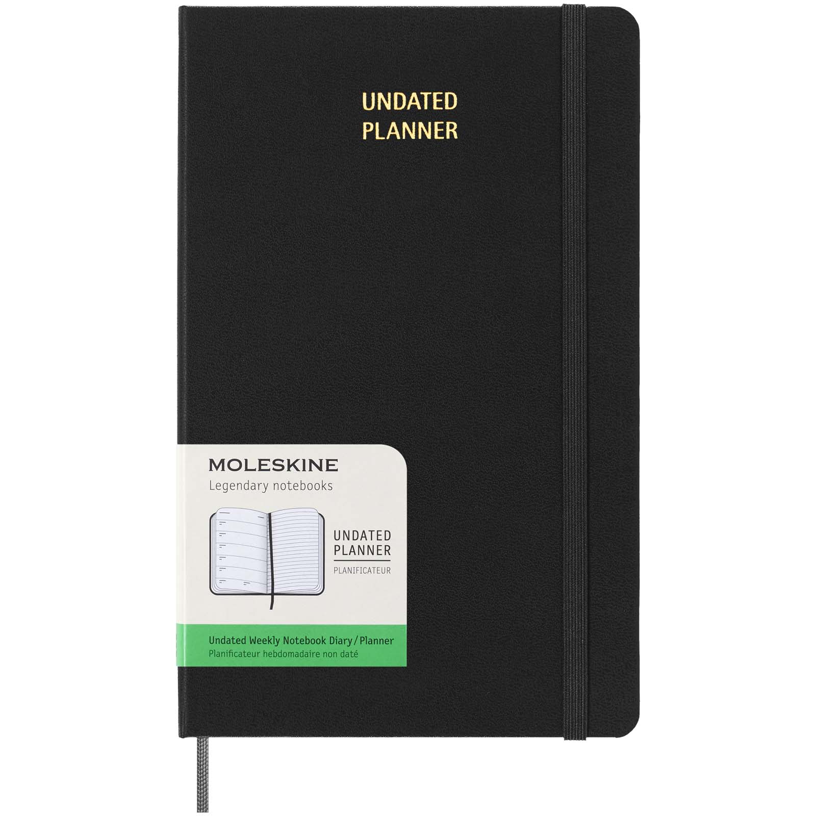 Moleskine inbunden ej daterad veckoplanerare, L
