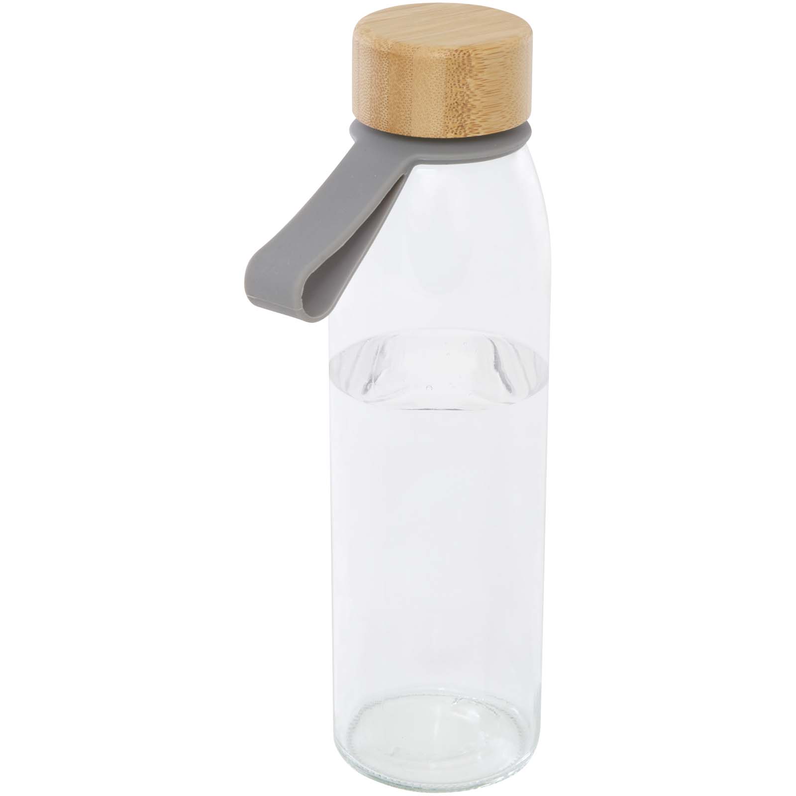 Porto 500 ml vattenflaska av glas med silikonhandtag och bambulock