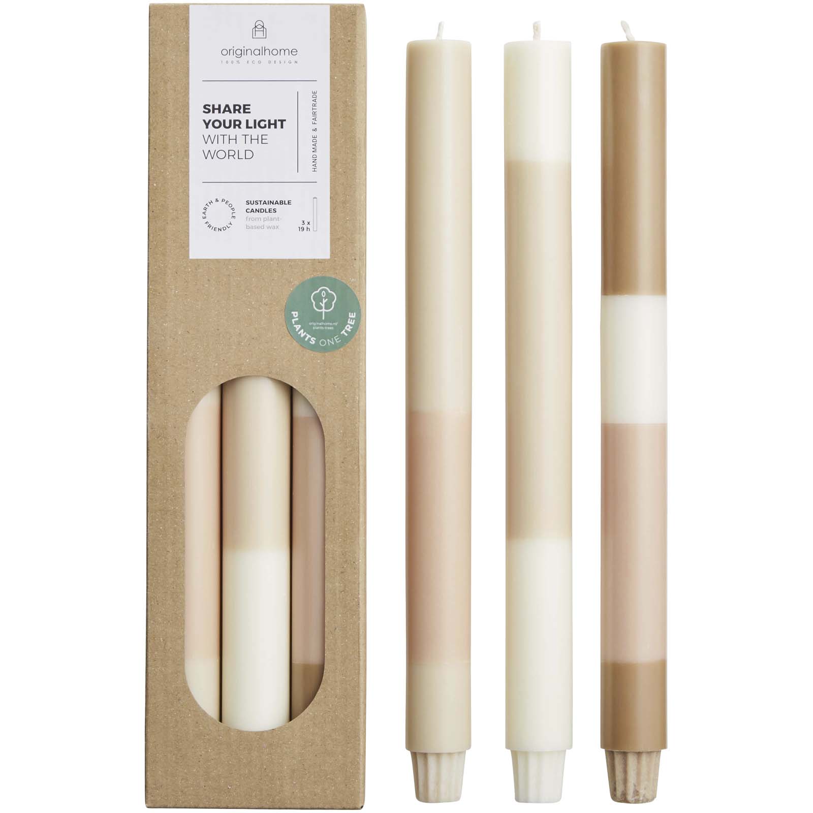 Originalhome skiktade kalkstensljus – set om 3