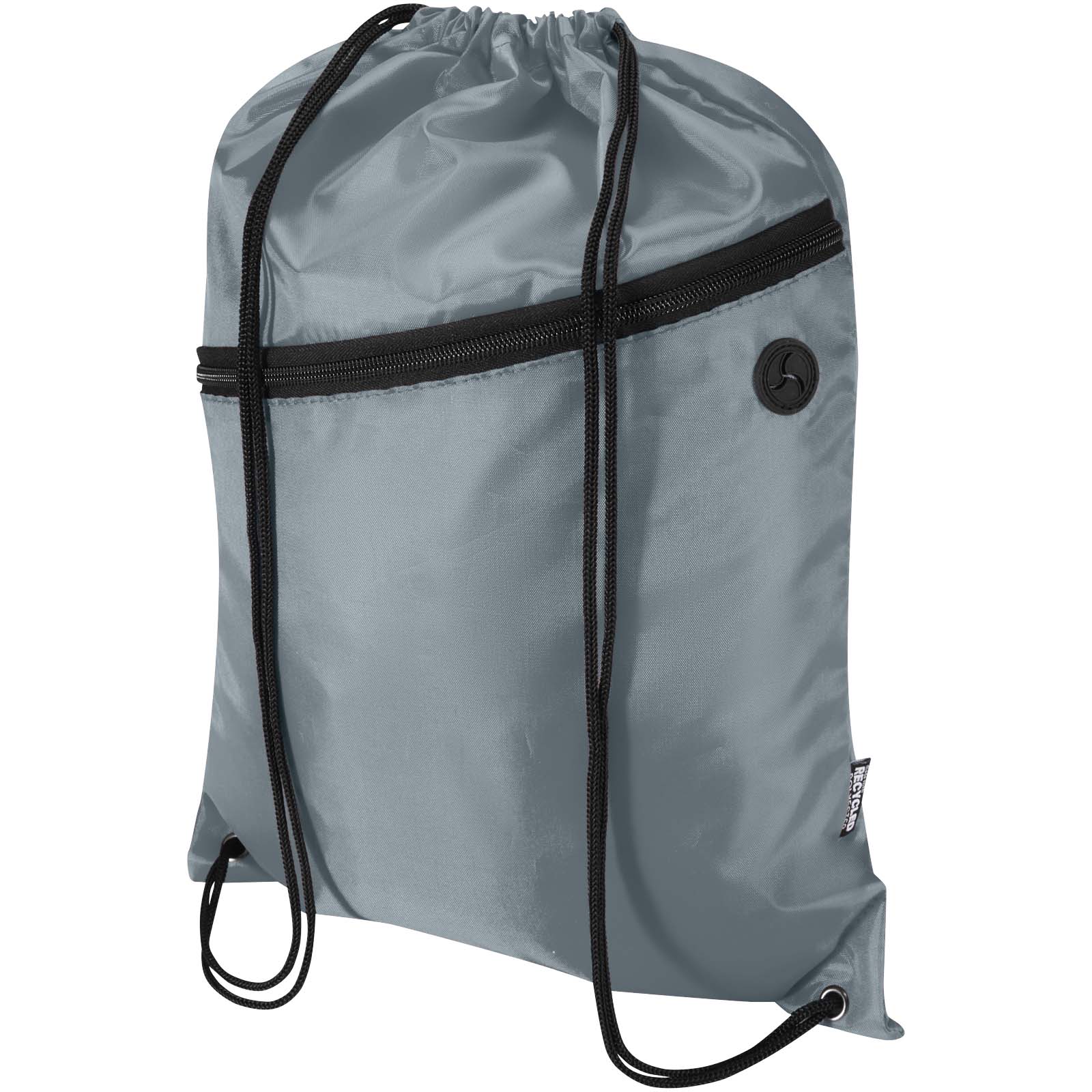 Oriole RPET-gympapåse med dragsko och framficka med dragkedja 5 liter